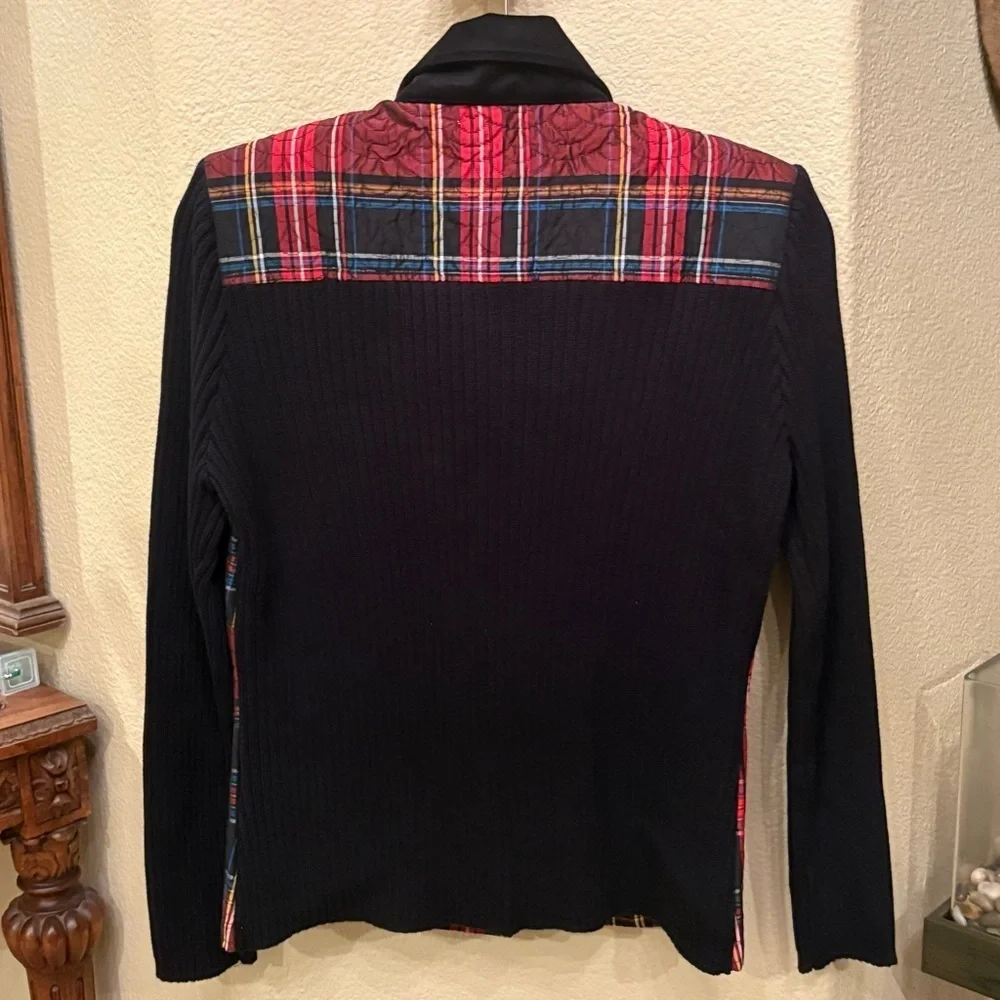 Vintage DRAPER’S & DAMON’S Red Black Plaid Rhinestone Button Holiday Jacket-S